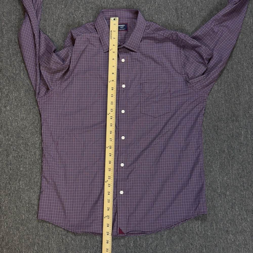 UNTUCKit Slim Fit Plaid Long Sleeve Button Down Shirt Men's XL Nylon Casual - Picture 10 of 11